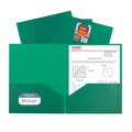 C-Line Products TwoPocket Heavyweight Poly Portfolio Folder, Green Set of 25 Folders, 25PK 33953-BX